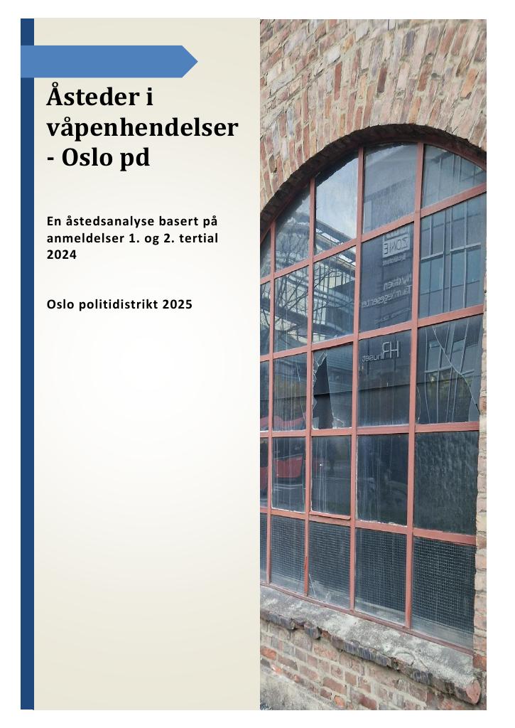 Forsiden av dokumentet Åsteder i våpenhendelser - Oslo PD 2024