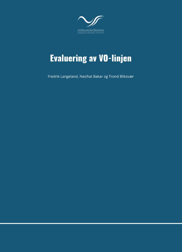 Forsiden av dokumentet Evaluering av VO-linjen