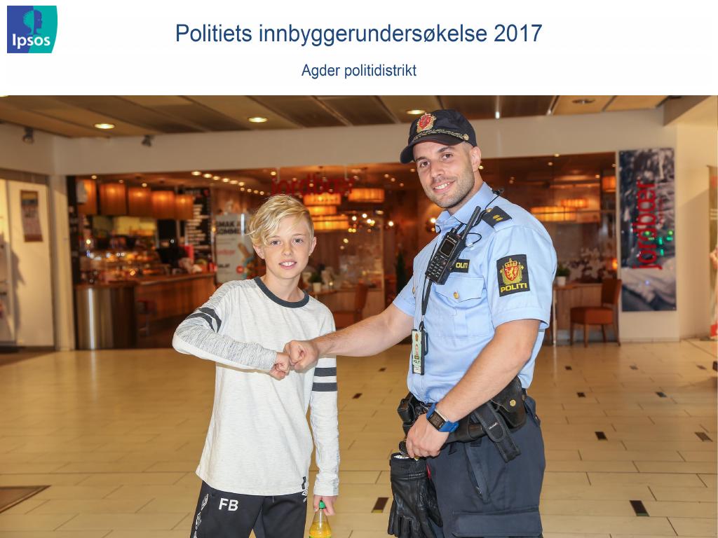 Forsiden av dokumentet Innbyggerundersøkelsen Agder politidistrikt 2017