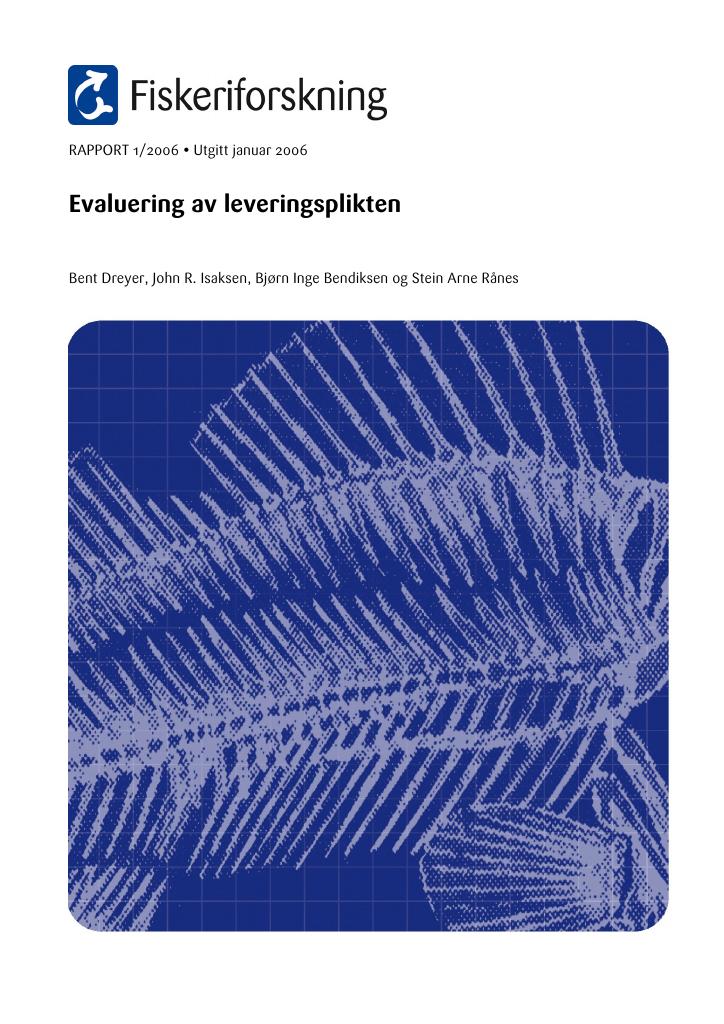 Forsiden av dokumentet Evaluering av leveringsplikten