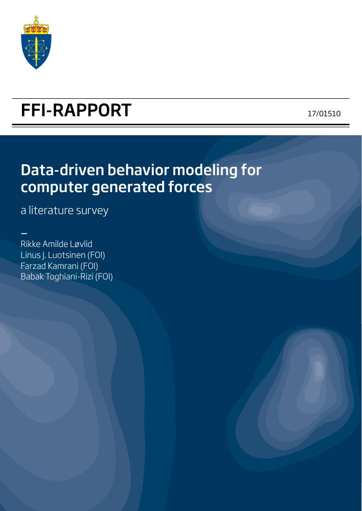 Forsiden av dokumentet Data-driven behavior modeling for computer generated forces – a literature survey