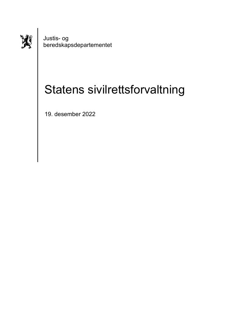 Forsiden av dokumentet Tildelingsbrev Statens sivilrettsforvaltning 2023