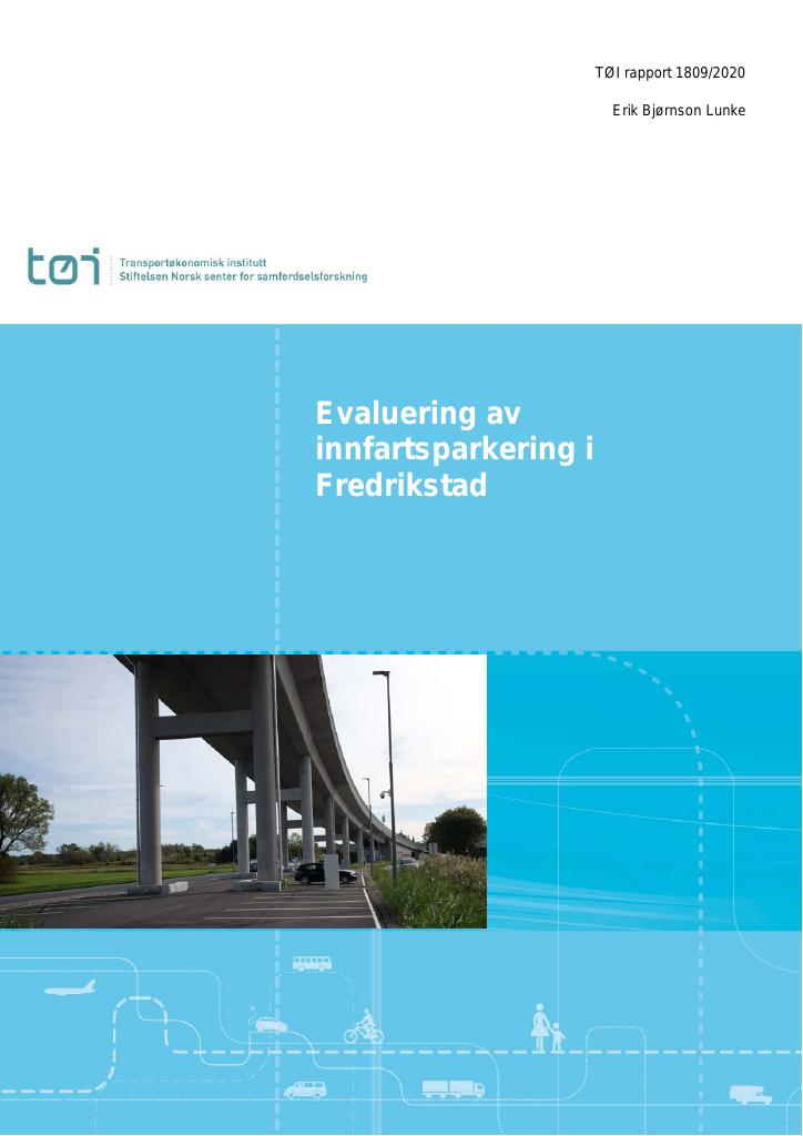 Forsiden av dokumentet Evaluering av innfartsparkering i Fredrikstad