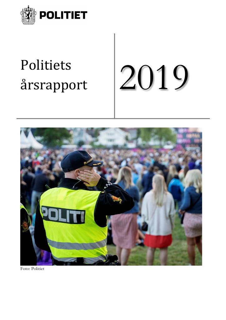 Forsiden av dokumentet Årsrapport Politiet 2019