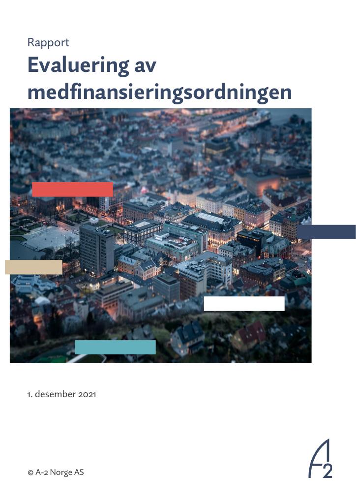 Forsiden av dokumentet Evaluering av medfinansieringsordningen