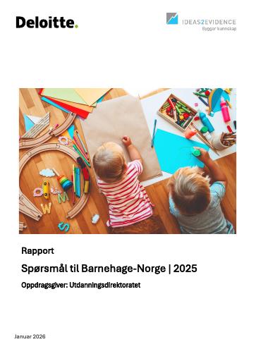 Forsiden av dokumentet Spørsmål til Barnehage-Norge 2025