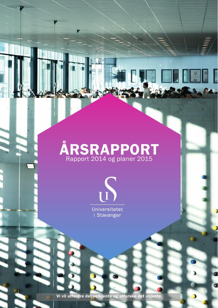 Forsiden av dokumentet Årsrapport Universitetet i Stavanger 2014