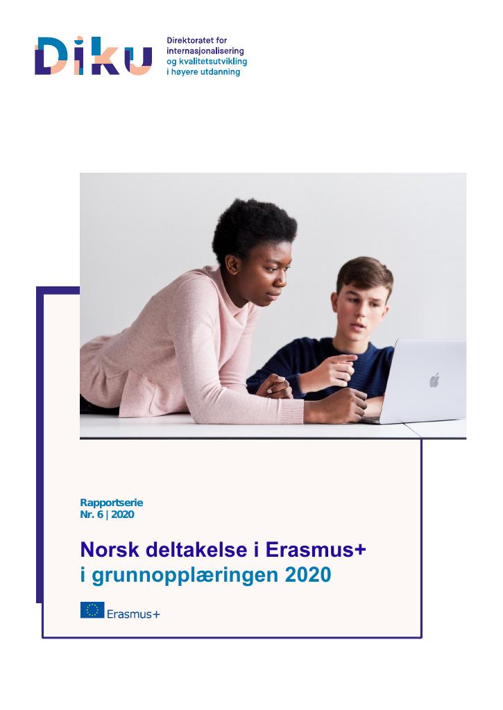 Forsiden av dokumentet Norsk deltakelse i Erasmus+ i grunnopplæringen 2020