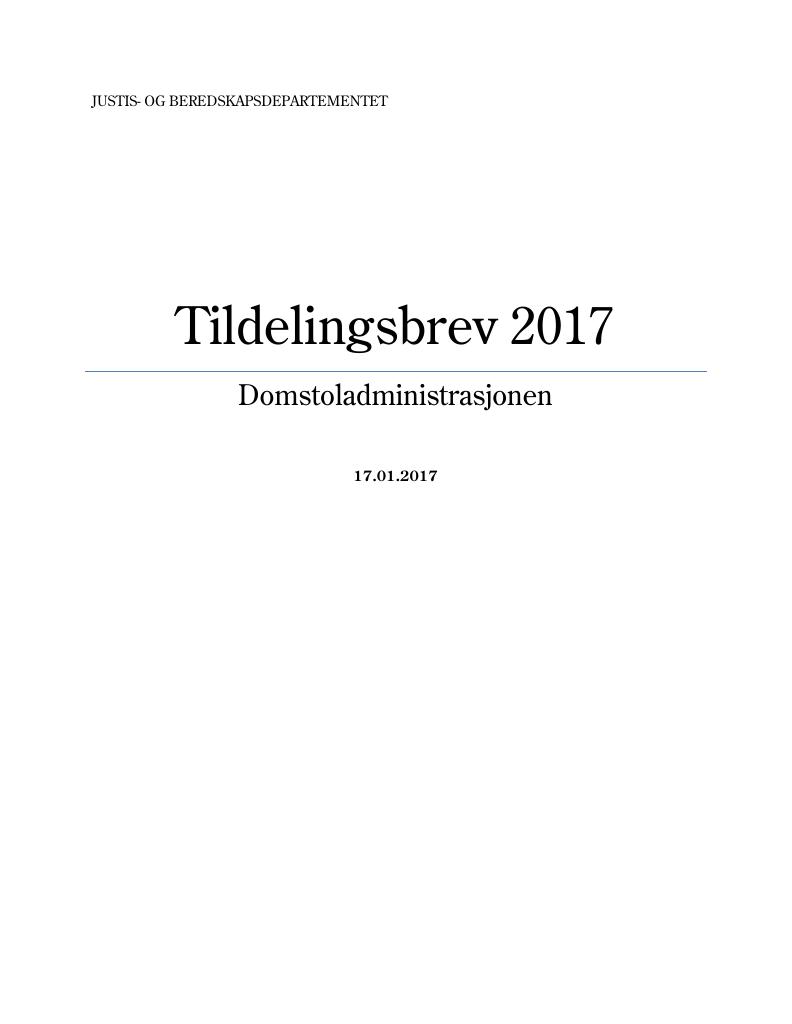 Forsiden av dokumentet Tildelingsbrev (PDF)
