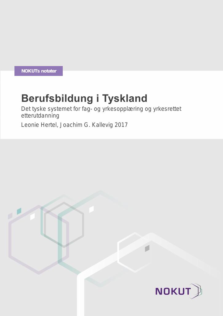 Forsiden av dokumentet Berufsbildung i Tyskland