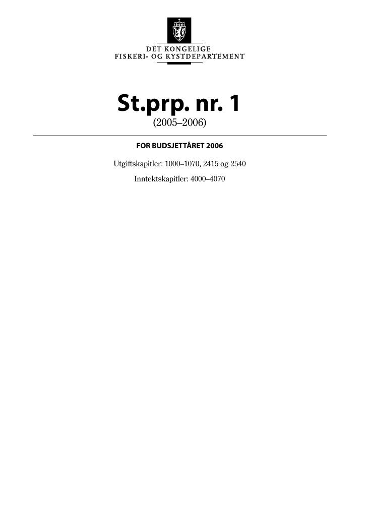 Forsiden av dokumentet St.prp. nr. 1 (2005-2006)