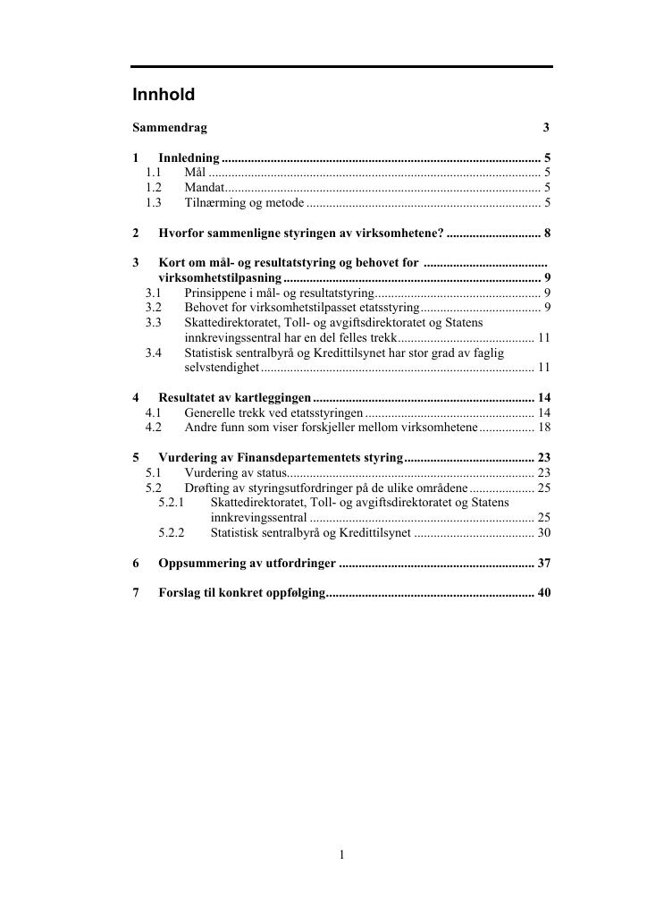 Forsiden av dokumentet Evaluering av Finansdepartementets etatsstyring
