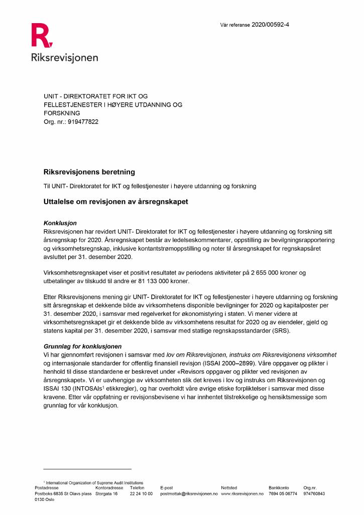 Forsiden av dokumentet Brev