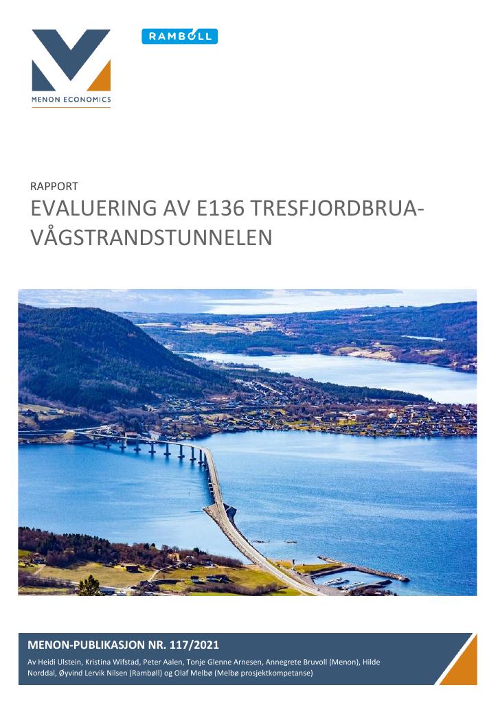 Forsiden av dokumentet EVALUERING AV E136 TRESFJORDBRUA - VÅGSTRANDSTUNNELEN
