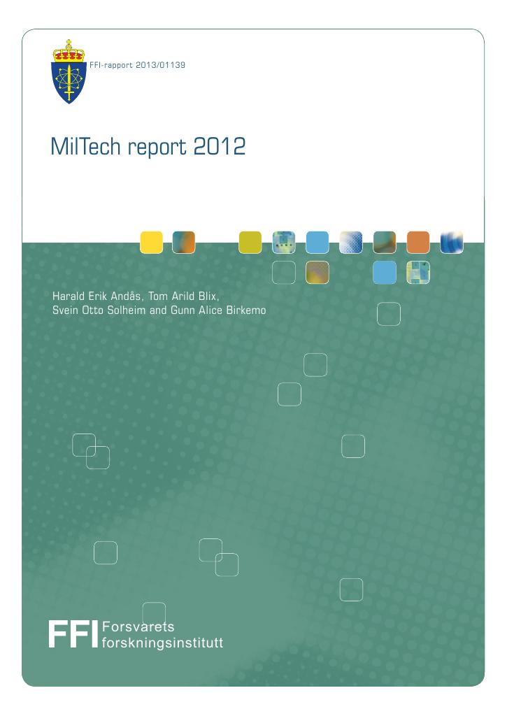 Forsiden av dokumentet MilTech report 2012