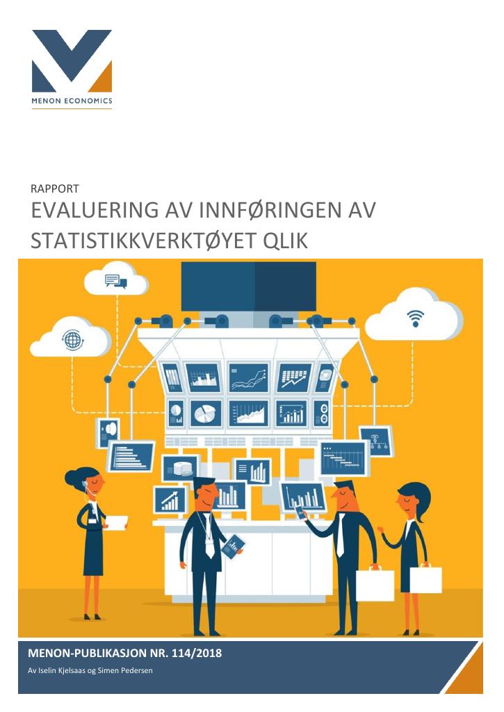 Forsiden av dokumentet Evaluering av innføringen av statistikkverktøyet Qlik