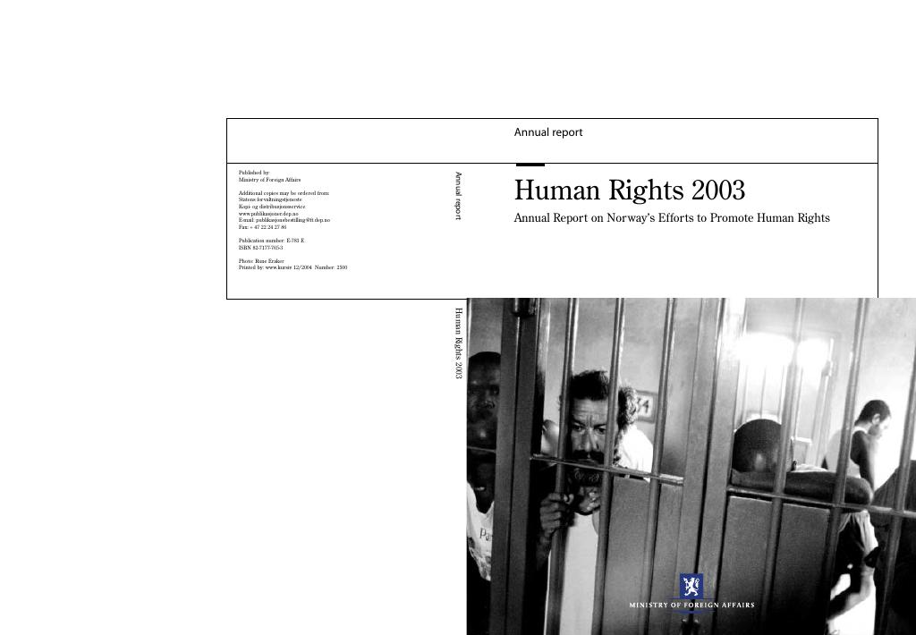 Forsiden av dokumentet Human Rights 2003