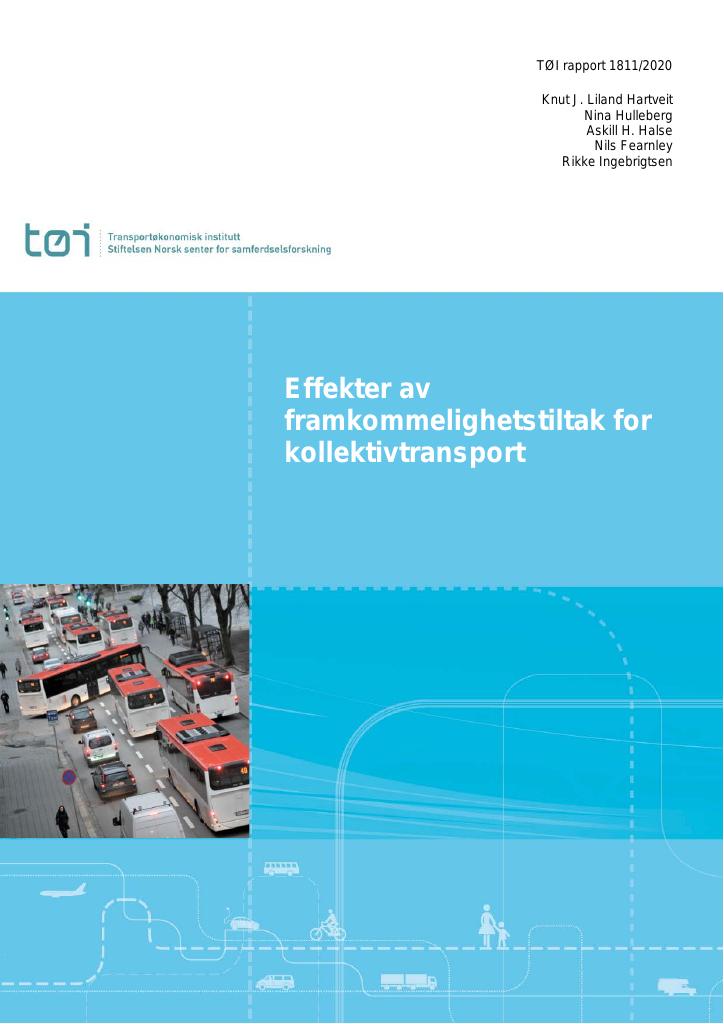 Forsiden av dokumentet Effekter av framkommelighetstiltak for kollektivtransport