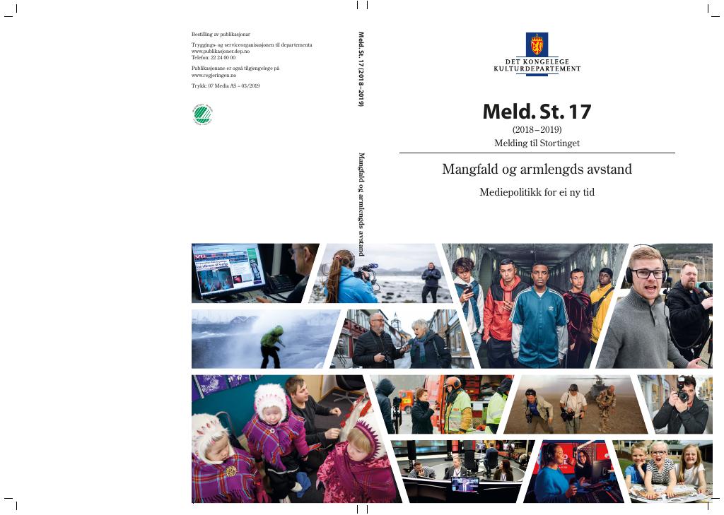 Forsiden av dokumentet Meld. St. 17 (2018–2019)