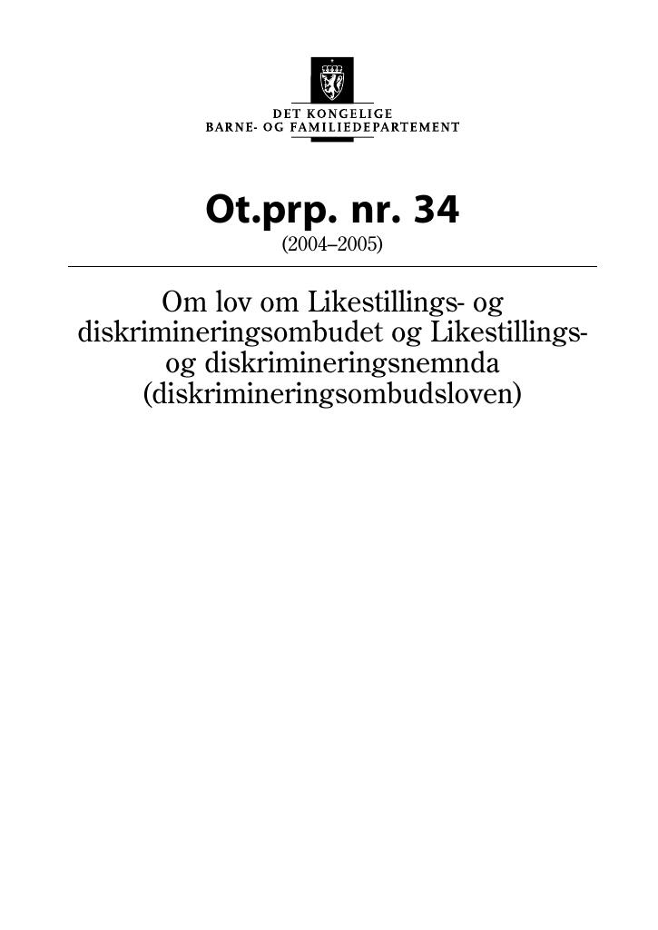 Forsiden av dokumentet Ot.prp. nr. 34 (2004-2005)