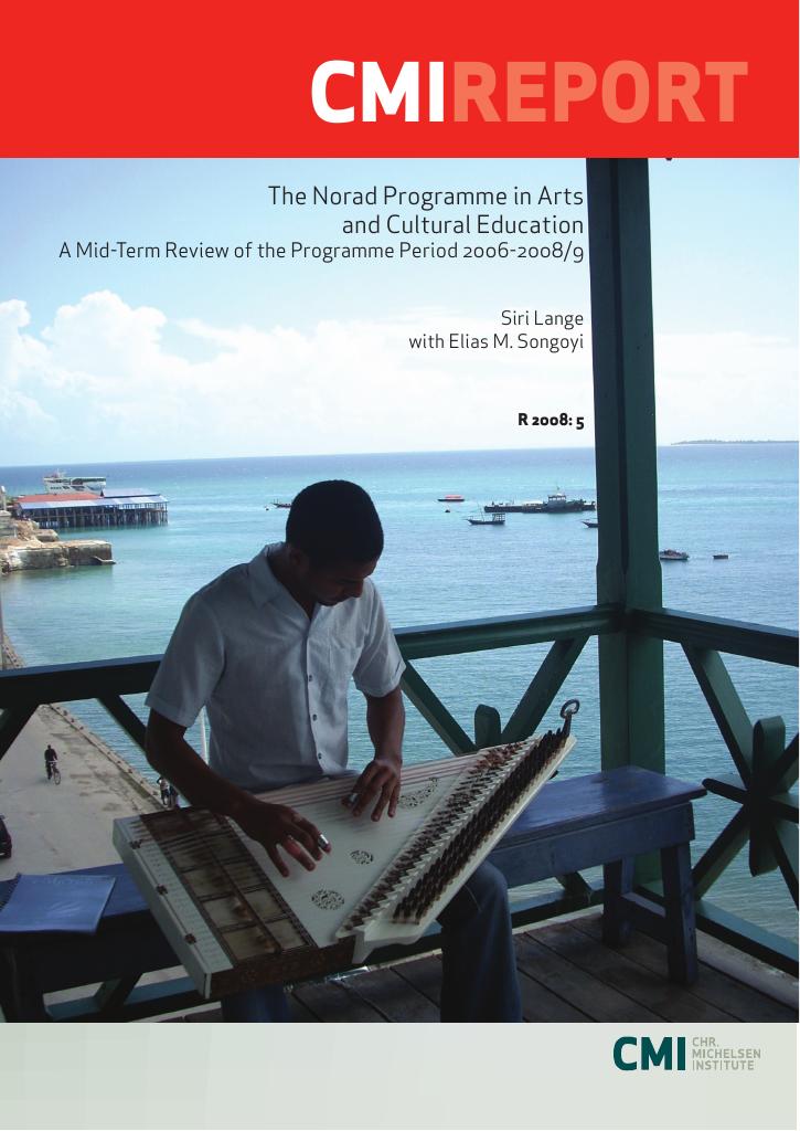 Forsiden av dokumentet The Norad Programme in Arts and Cultural Education