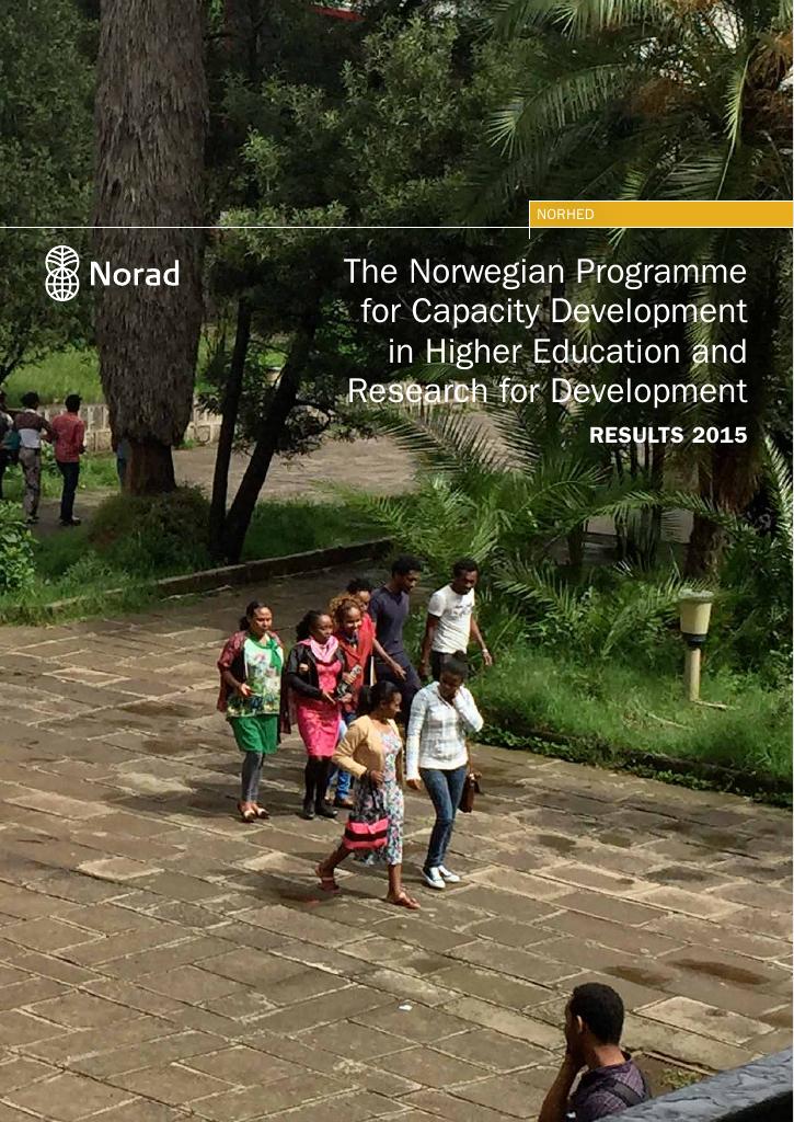 Forsiden av dokumentet NORHED. The Norwegian Programme for Capacity Development in Higher Education and Research for Development. Results 2015