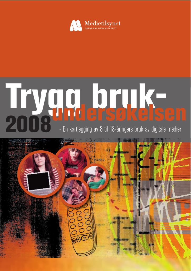 Forsiden av dokumentet Trygg bruk- undersøkelsen 2008