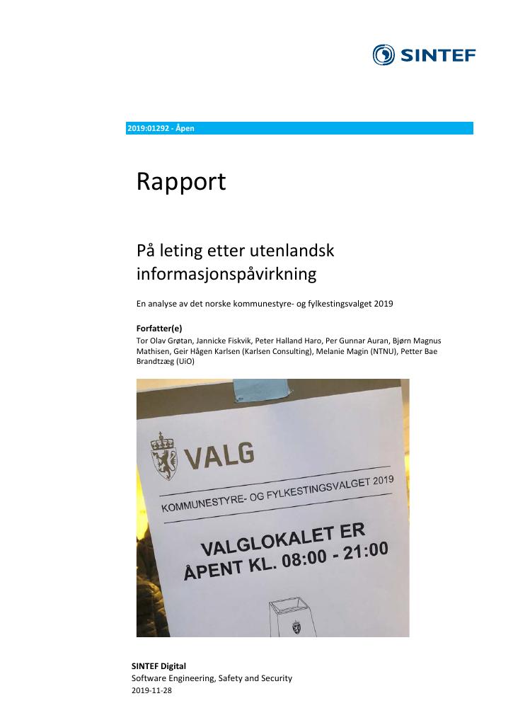 På Leting Etter Utenlandsk Informasjonspåvirkning - Kudos