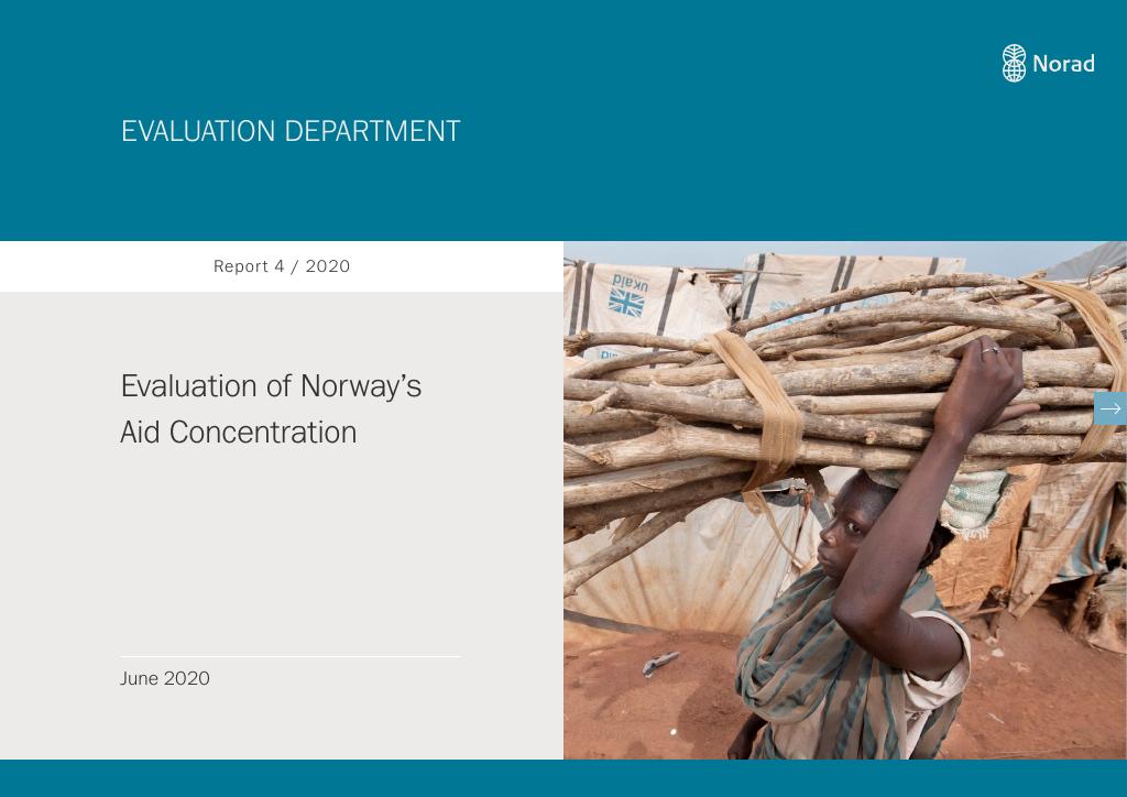 Forsiden av dokumentet Evaluation of Norway’s Aid Concentration