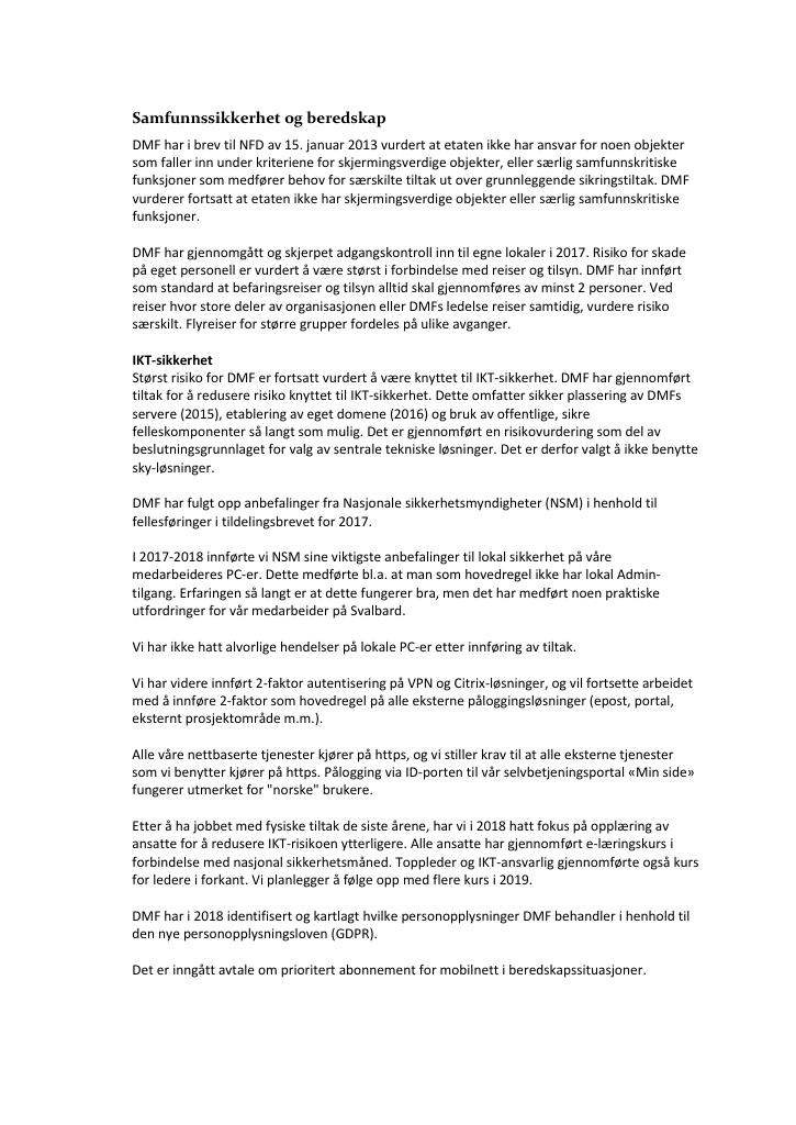 Forsiden av dokumentet Årsrapport Direktoratet for mineralforvaltning 2018 - vedlegg nr. 2