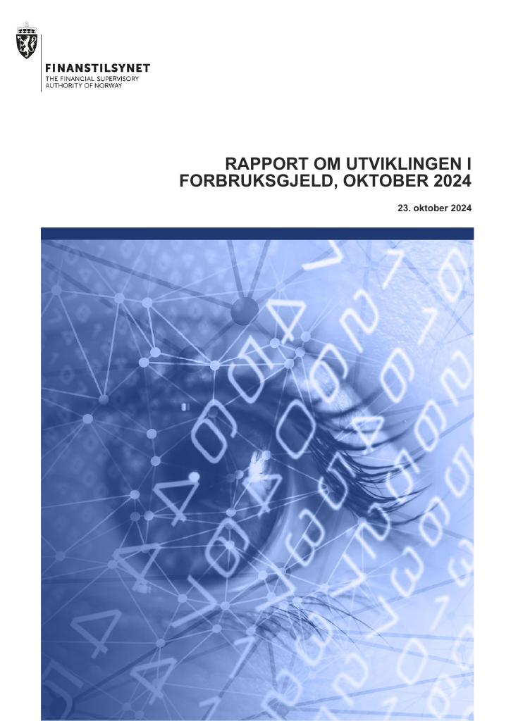 Forsiden av dokumentet RAPPORT OM UTVIKLINGEN I FORBRUKSGJELD, OKTOBER 2024
