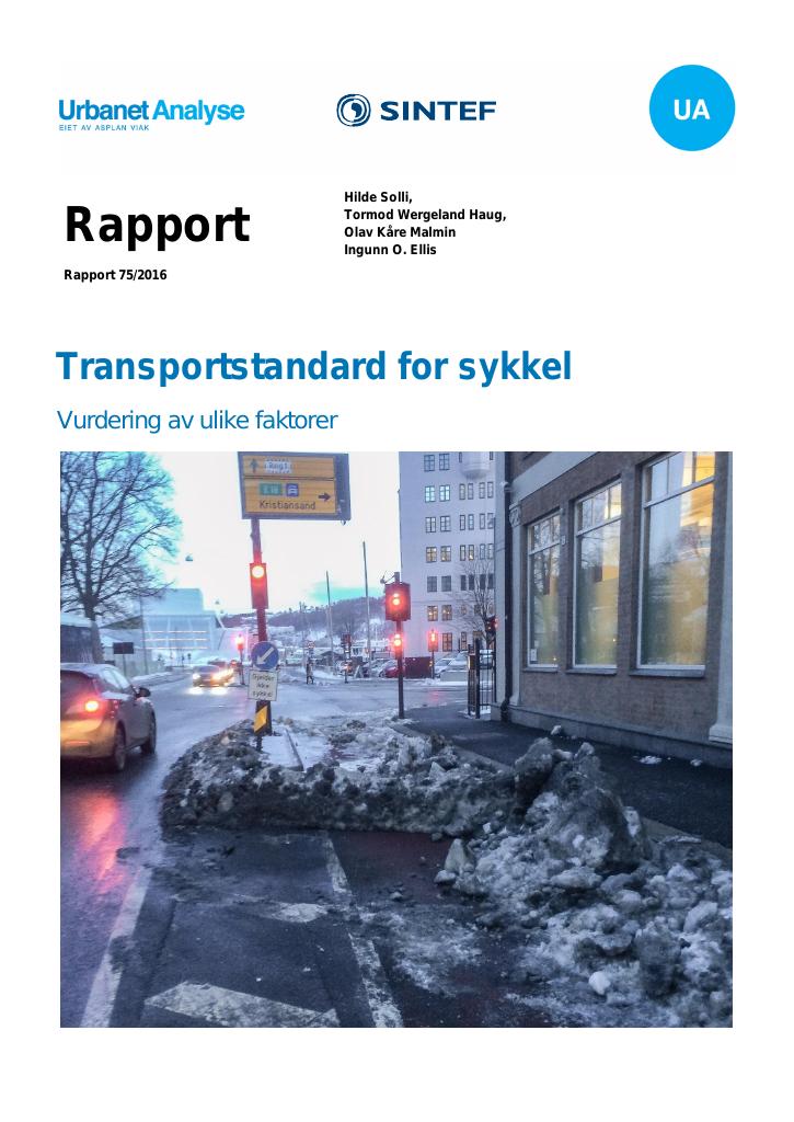 Forsiden av dokumentet Transportstandard for sykkel