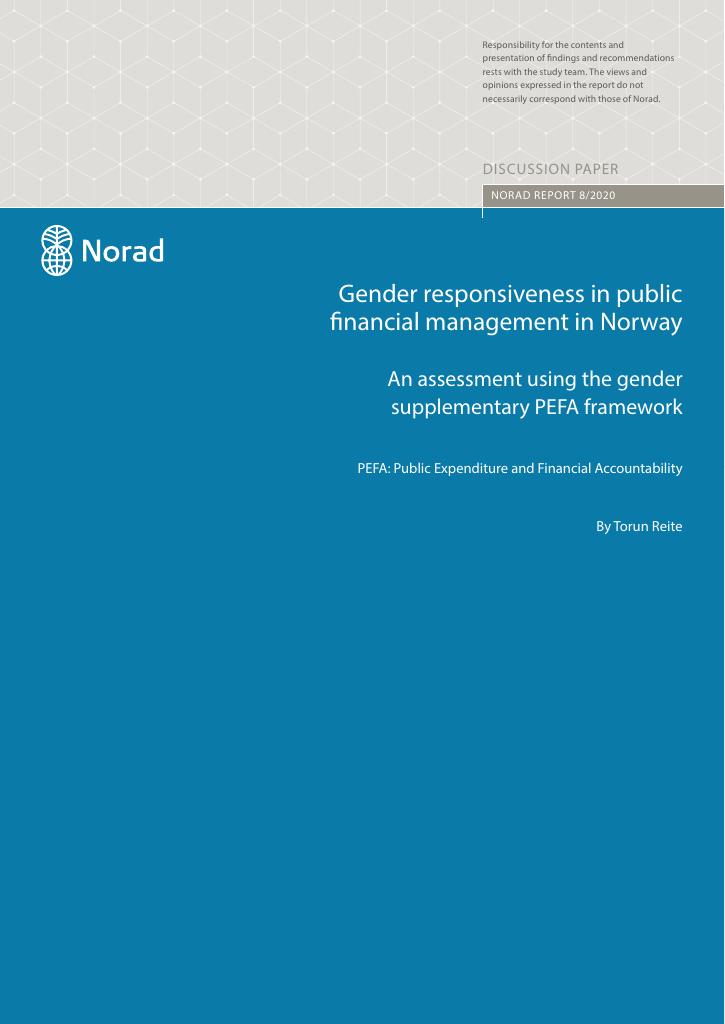 Forsiden av dokumentet Gender responsiveness in public financial management in Norway