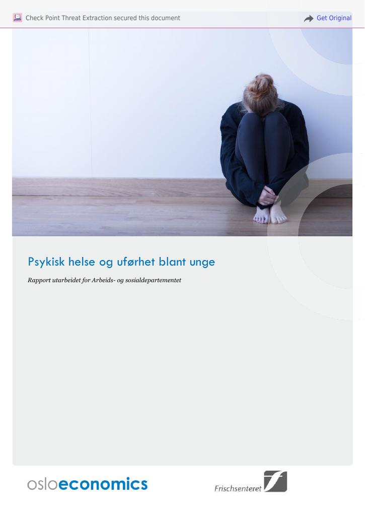Forsiden av dokumentet Psykisk helse og uførhet blant unge