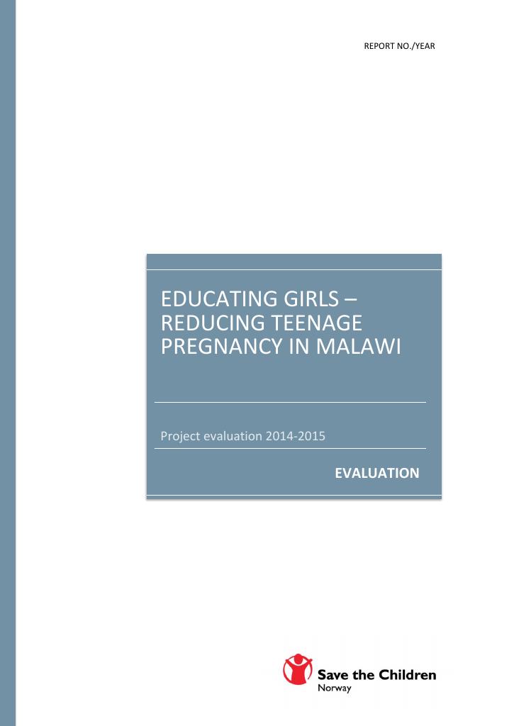 Forsiden av dokumentet Educating girls – reducing teenage pregnancies in Malawi