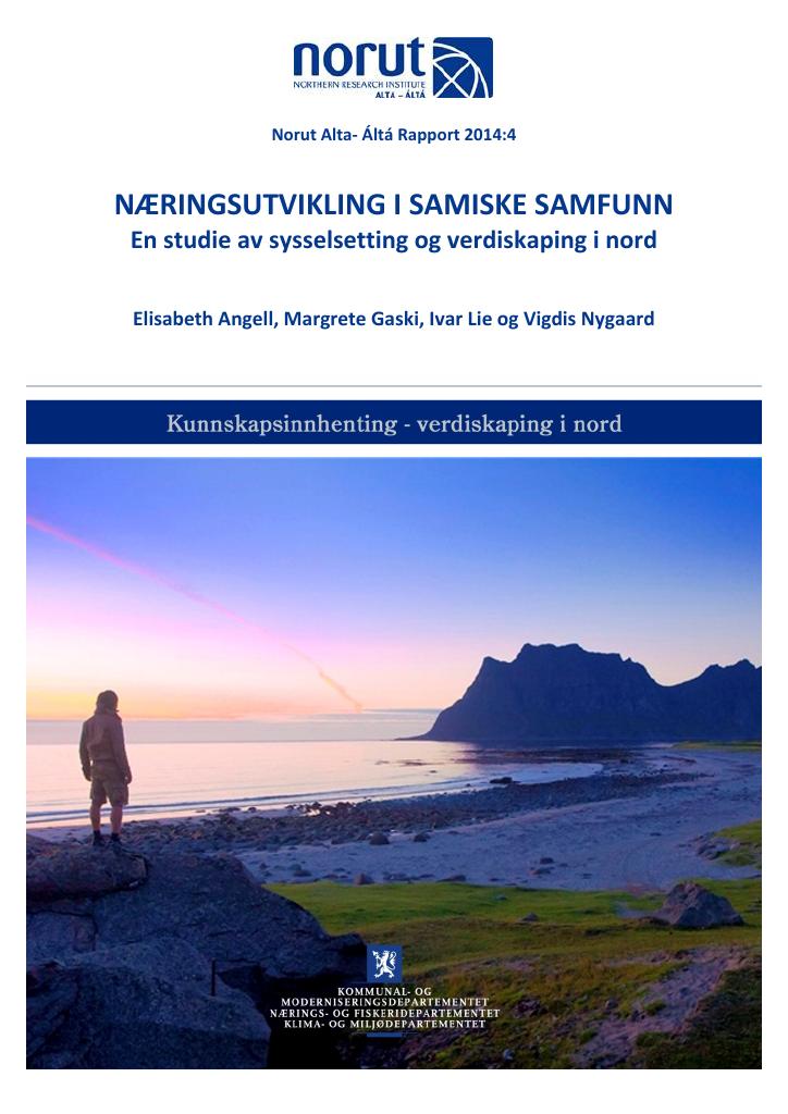 Forsiden av dokumentet Næringsutvikling i samiske samfunn