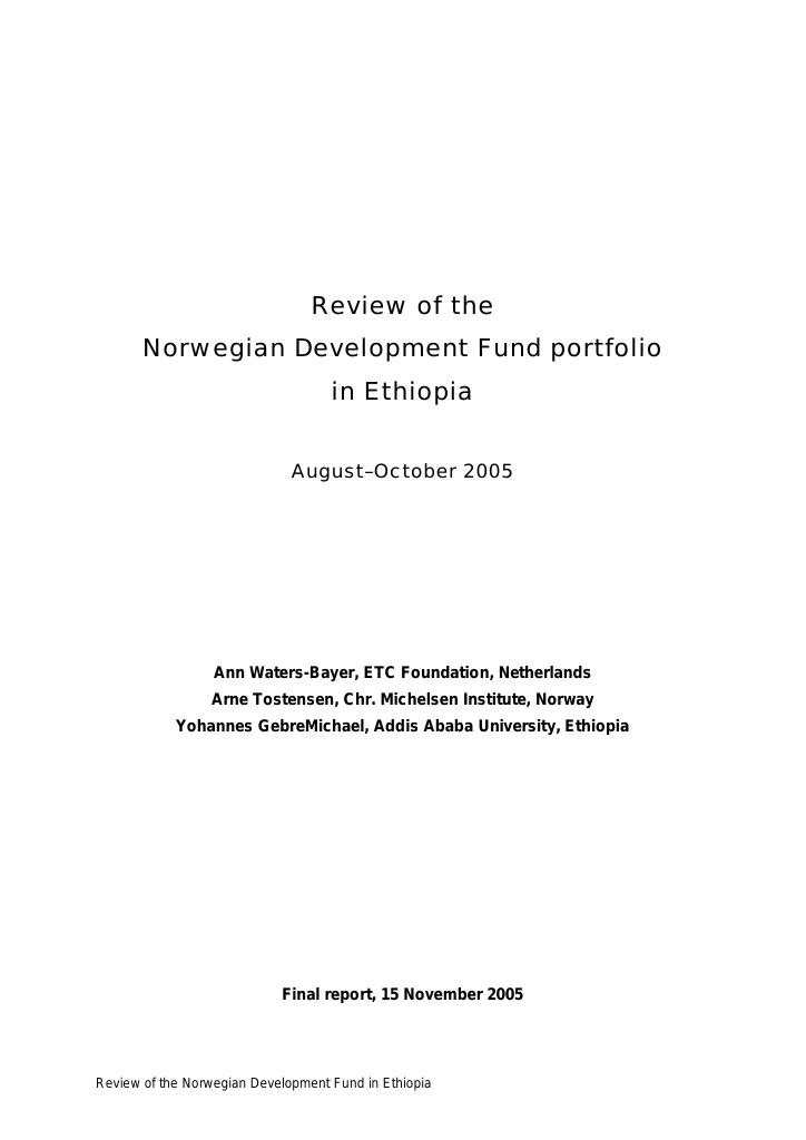 Forsiden av dokumentet Evaluation of Development Fund portfolio in Ethiopia