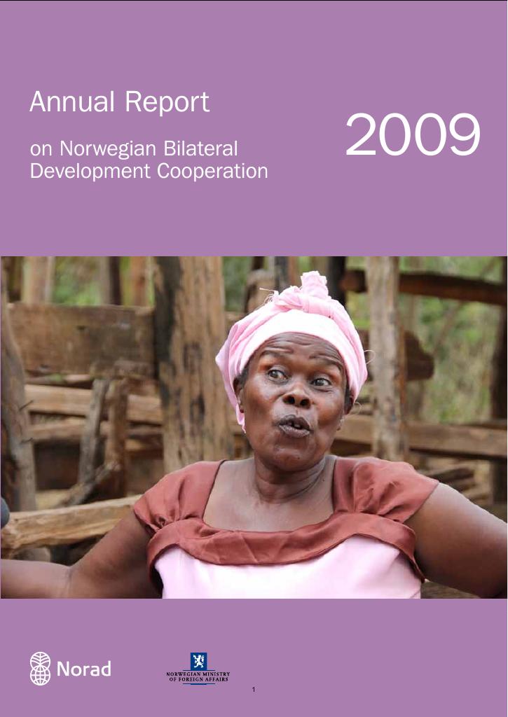 Forsiden av dokumentet Annual Report on Norwegian Bilateral Development Cooperation 2009