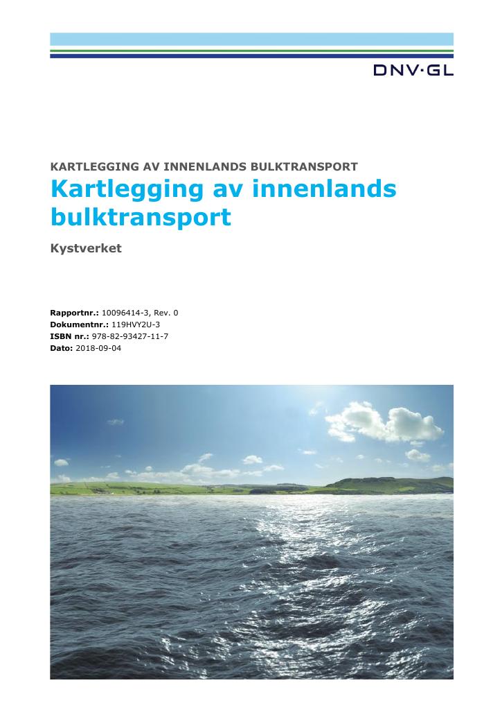 Forsiden av dokumentet Kartlegging av innenlands bulktransport