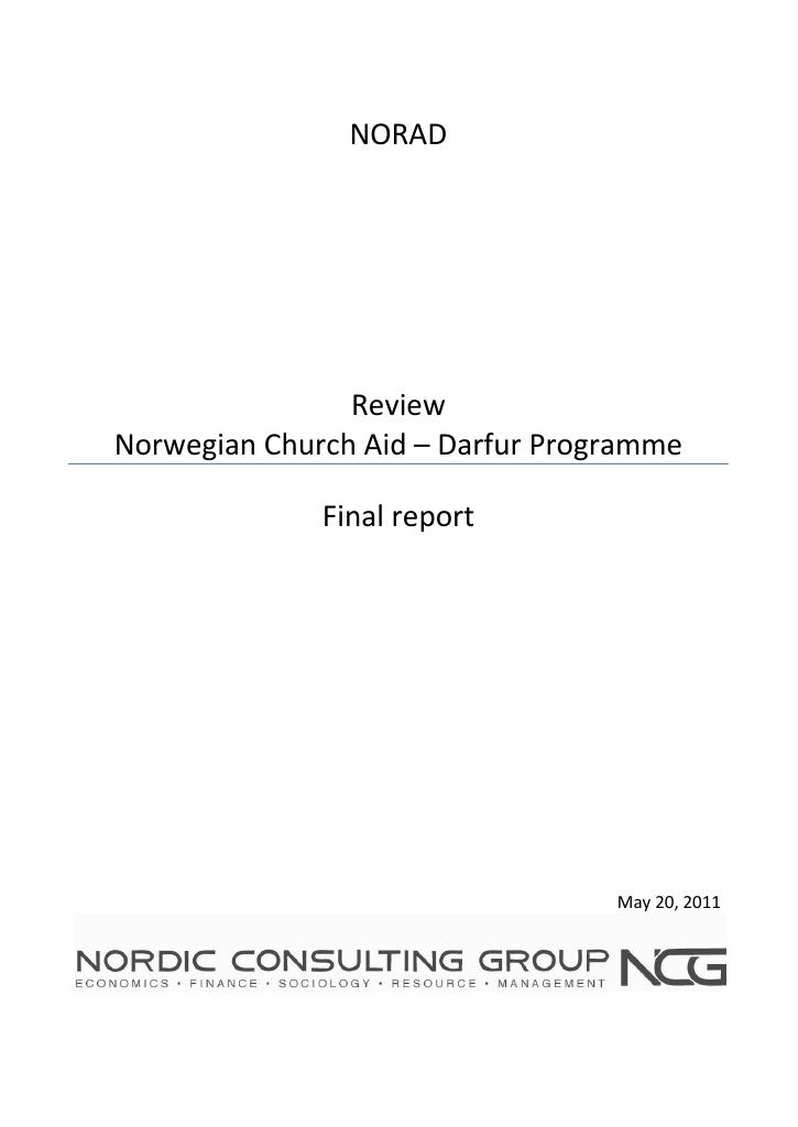 Forsiden av dokumentet Review Norwegian Church Aid – Darfur Programme