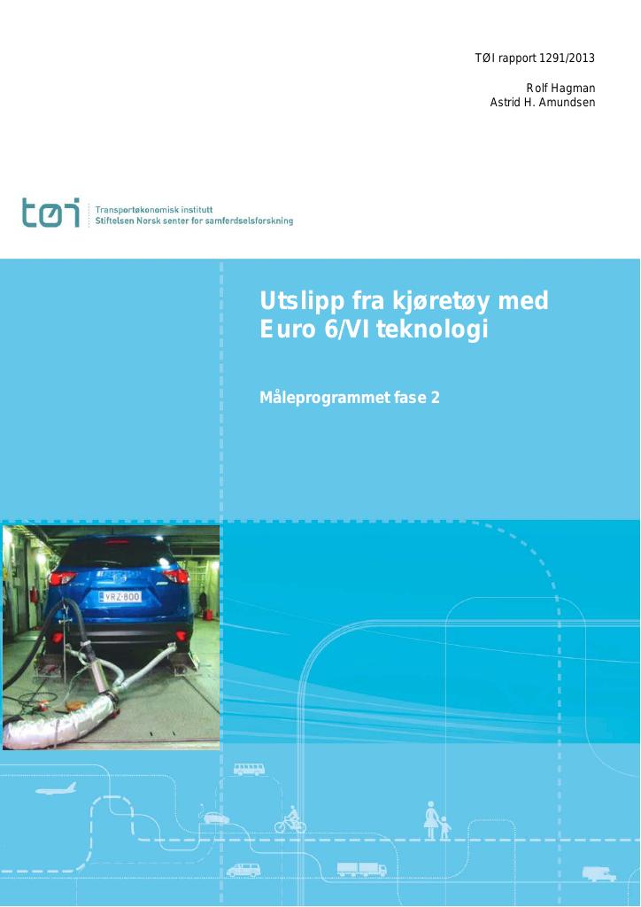 Forsiden av dokumentet Utslipp fra kjøretøy med Euro 6/VI teknologi - fase 2