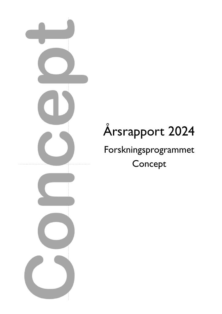 Forsiden av dokumentet Årsrapport Forskningsprogrammet Concept 2024