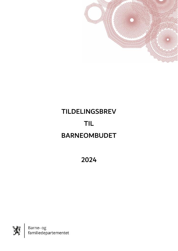 Forsiden av dokumentet Tildelingsbrev 2024