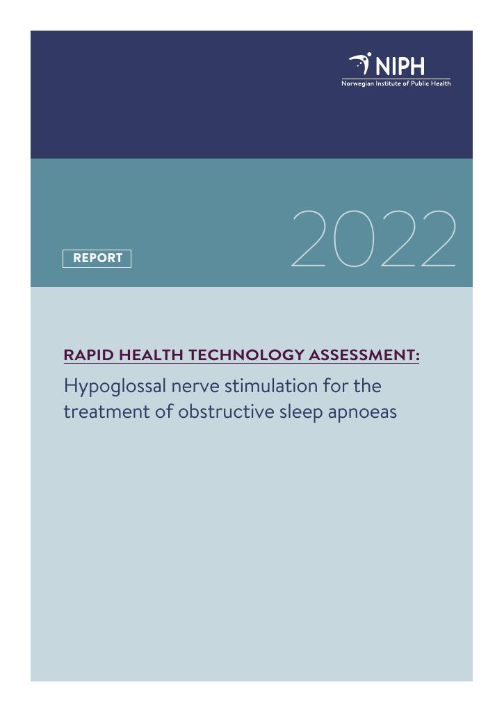 Forsiden av dokumentet Hypoglossal nerve stimulation for the treatment of obstructive sleep apnoea: a rapid HTA