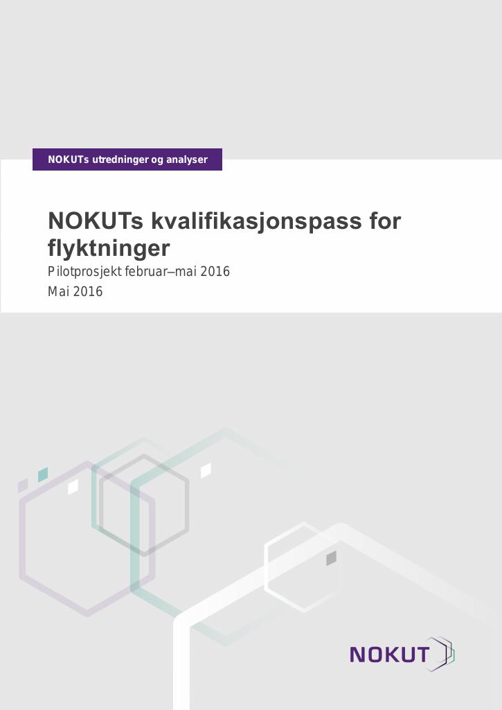 Forsiden av dokumentet NOKUTs kvalifikasjonspass for flyktninger