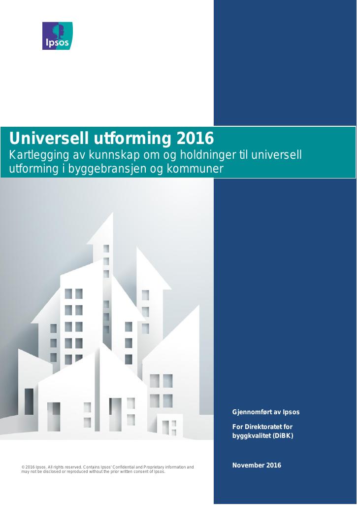 Forsiden av dokumentet Universell utforming 2016