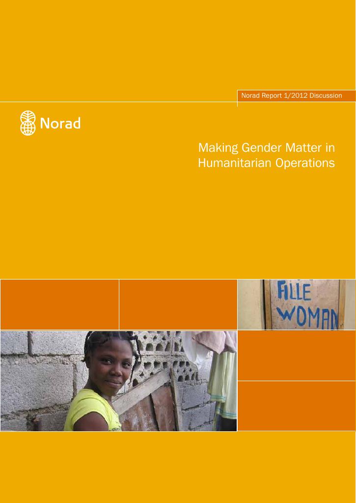 Forsiden av dokumentet Making Gender Matter in Humanitarian Operations