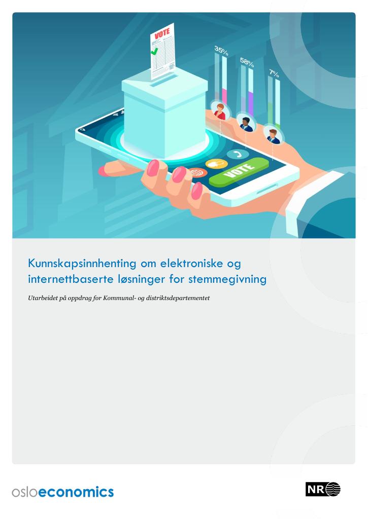 Forsiden av dokumentet Kunnskapsinnhenting om elektroniske og internettbaserte løsninger for stemmegivning