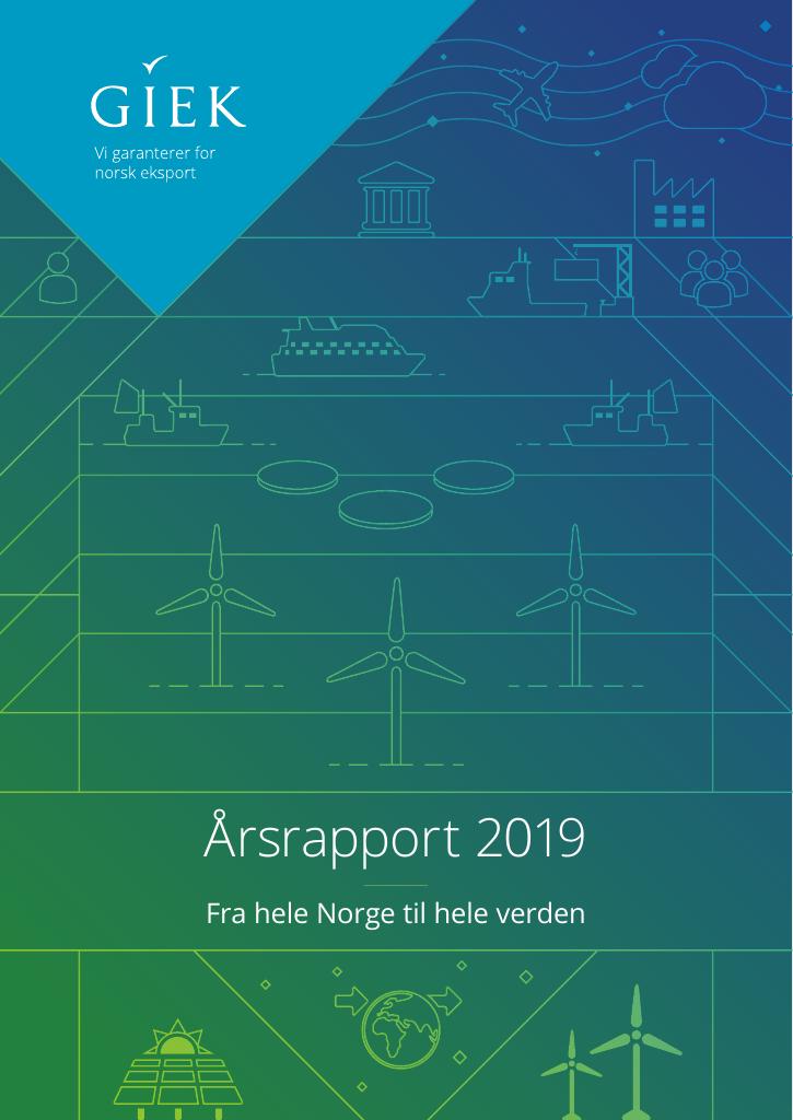 Forsiden av dokumentet Årsrapport GIEK 2019