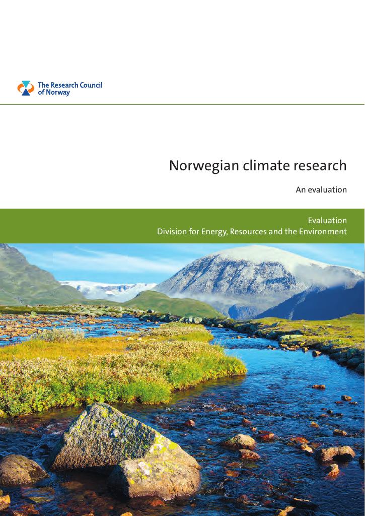 Forsiden av dokumentet Evaluation - Norwegian Climate Research